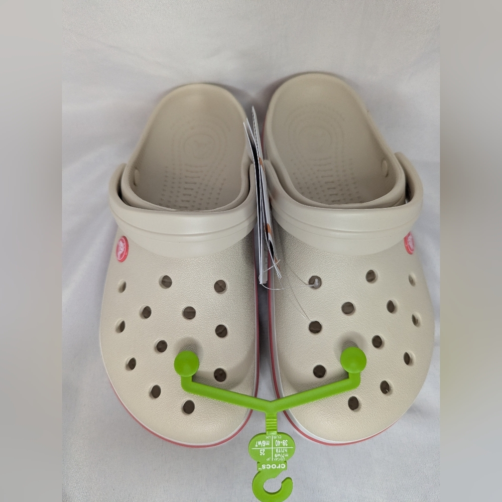 NWT Crocs Stucco / Melon Unisex Crocband Clog Sandals Size M7 / W9 - Picture 4 of 10